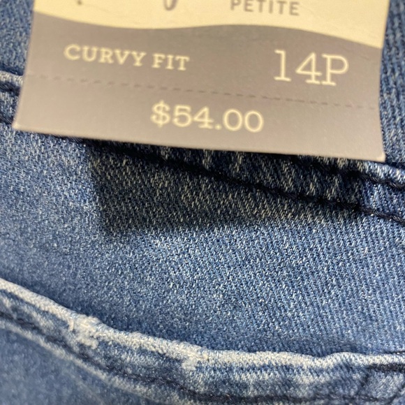 Style & Co. Curvy Petite Two-Tone Denim Crop Jeans • NWT • 14P - Picture 7 of 8